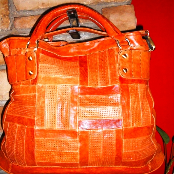 ROXBURY Patchwork Leather BRN. Satchel~NWOT $399 - Picture 5 of 8